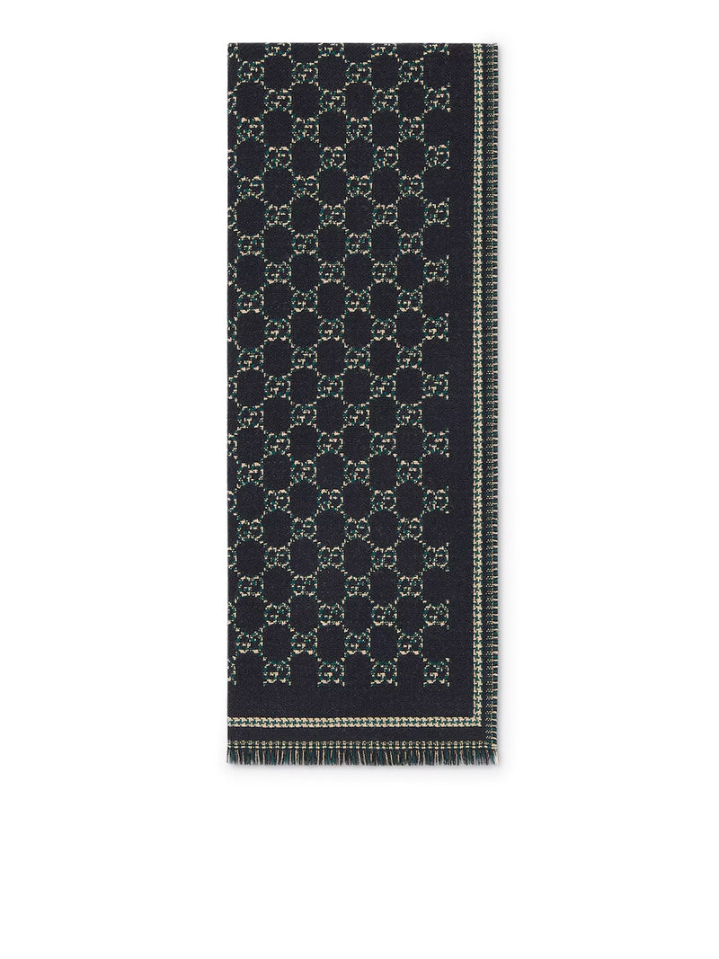 GG JACQUARD WOOL SCARF