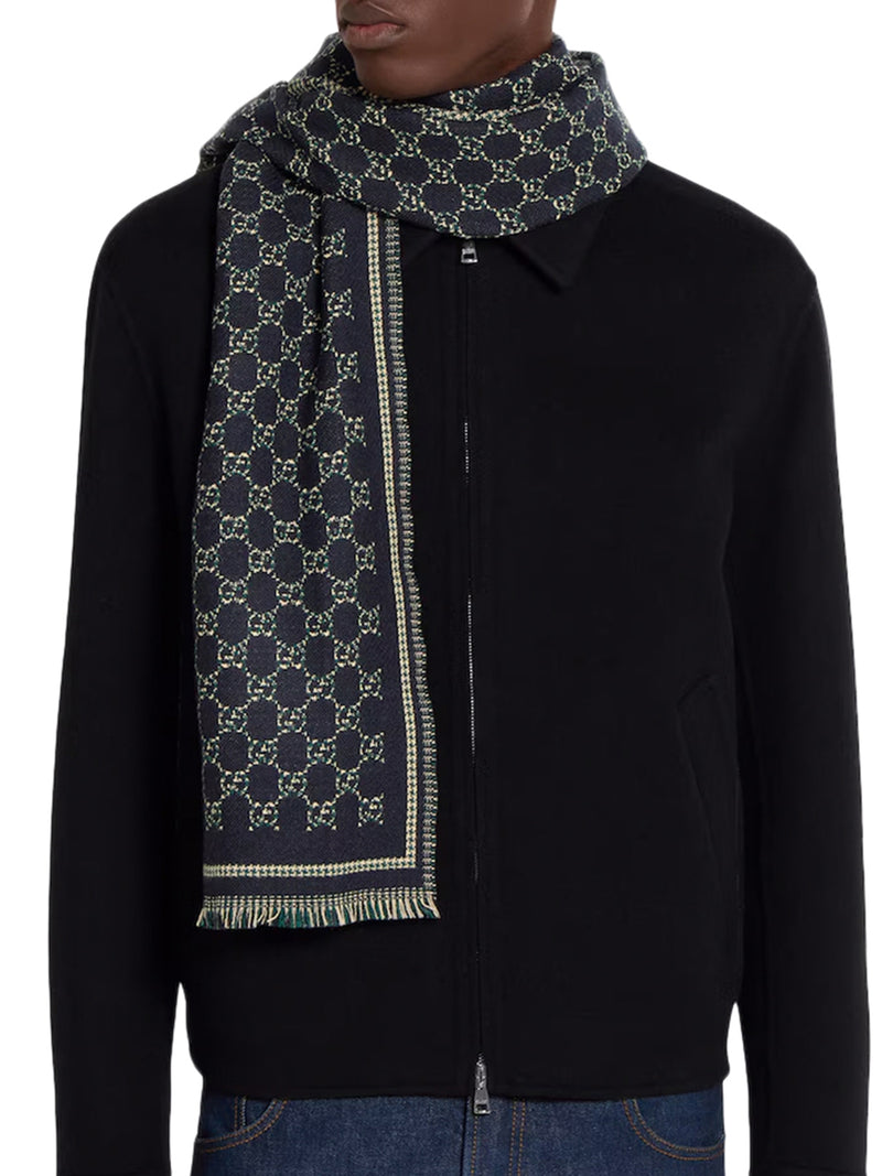 GG JACQUARD WOOL SCARF