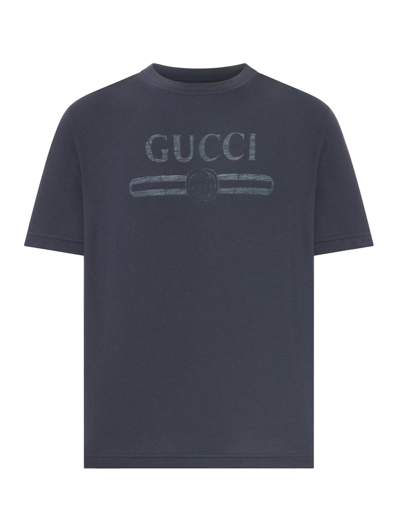 COTTON JERSEY T-SHIRT WITH DEVORÉ DETAIL