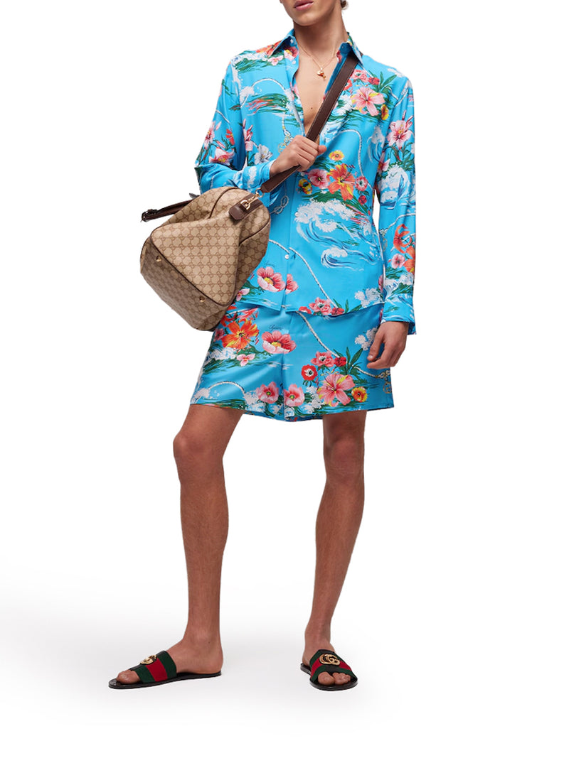 SHIRT IN FLUID PRINTED FABRIC