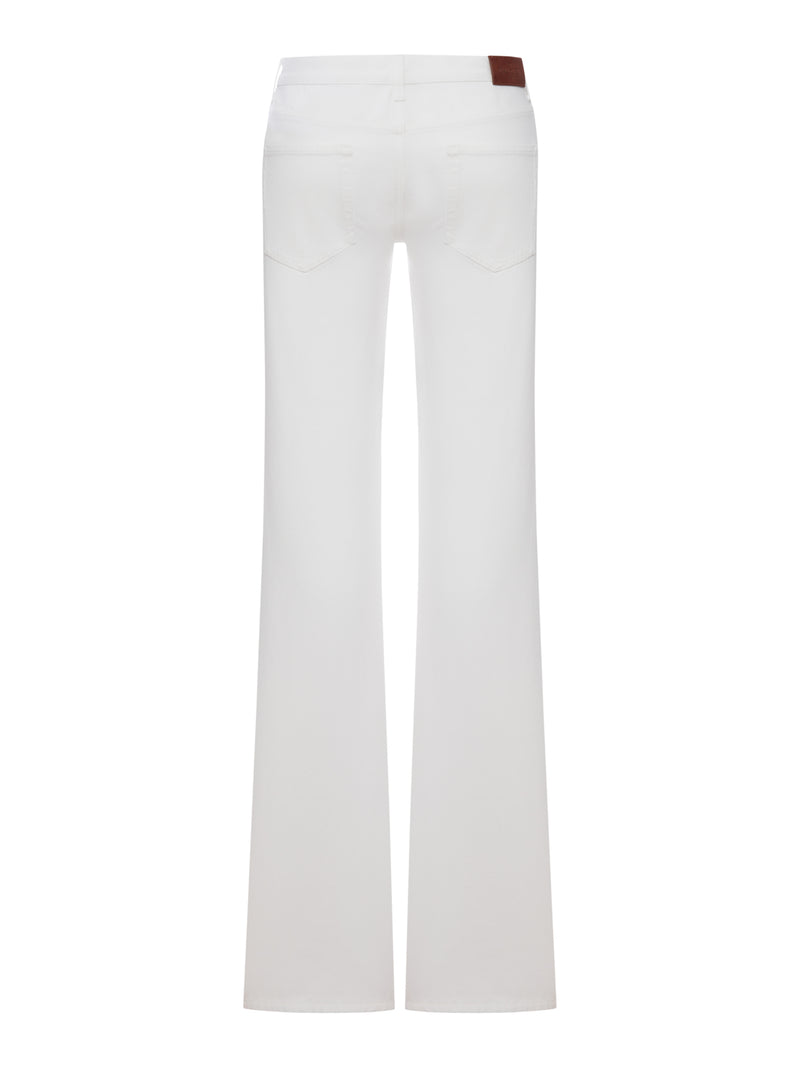 WHITE FLARE JEANS WITH CLAMPS