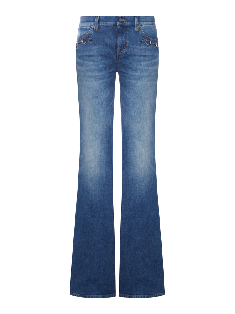 STRETCH COTTON JEANS WITH HOOK