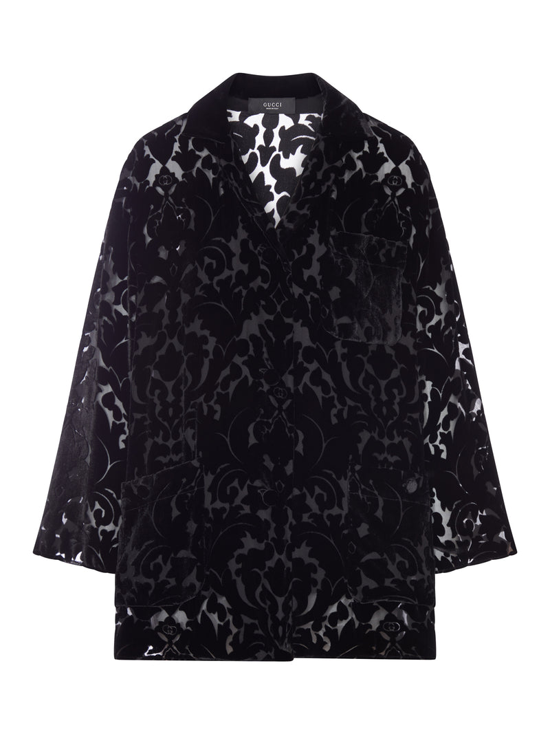 FLORAL DEVORÉ VELOUR SHIRT