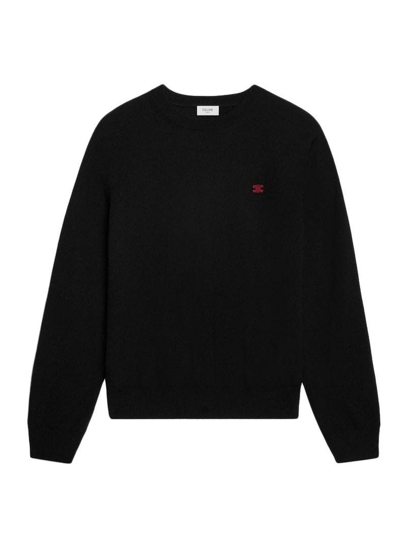 FINE WOOL SWEATER WITH TRIOMPHE EMBROIDERY