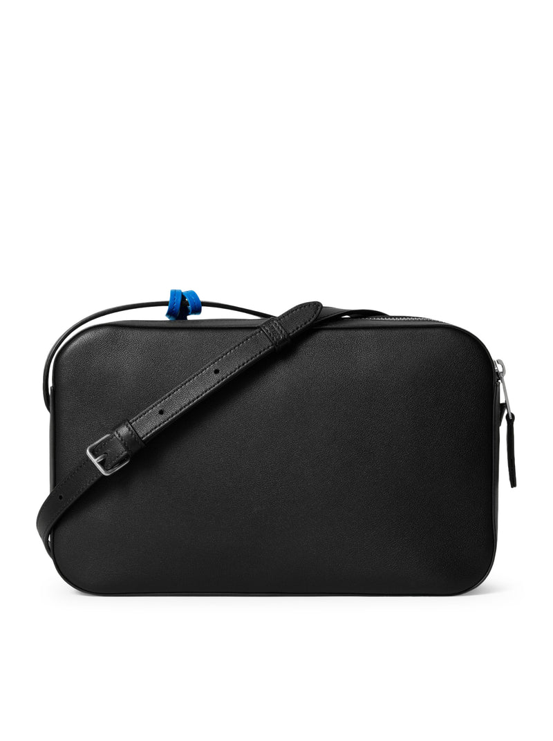 SMOOTH CALFSKIN AND LAMBSKIN CHARM MESSENGER BAG
