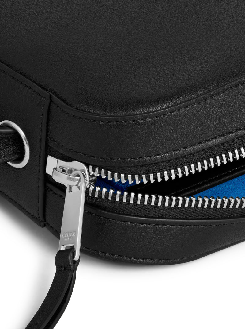 SMOOTH CALFSKIN AND LAMBSKIN CHARM MESSENGER BAG