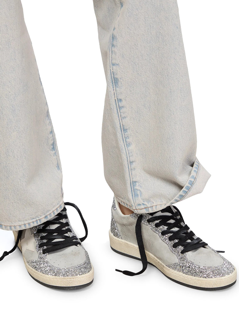 BALL-STAR SUEDE SNEAKERS WITH GLITTER INSERTS
