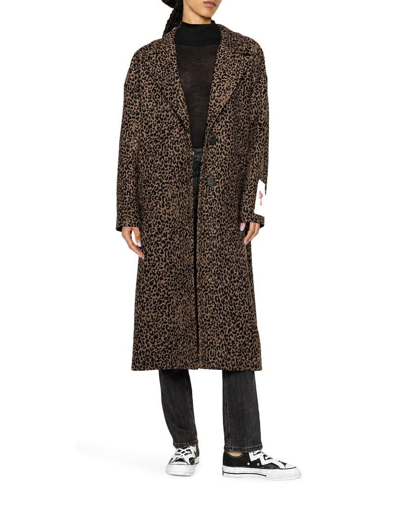 LONG LEOPARD-PRINT COAT