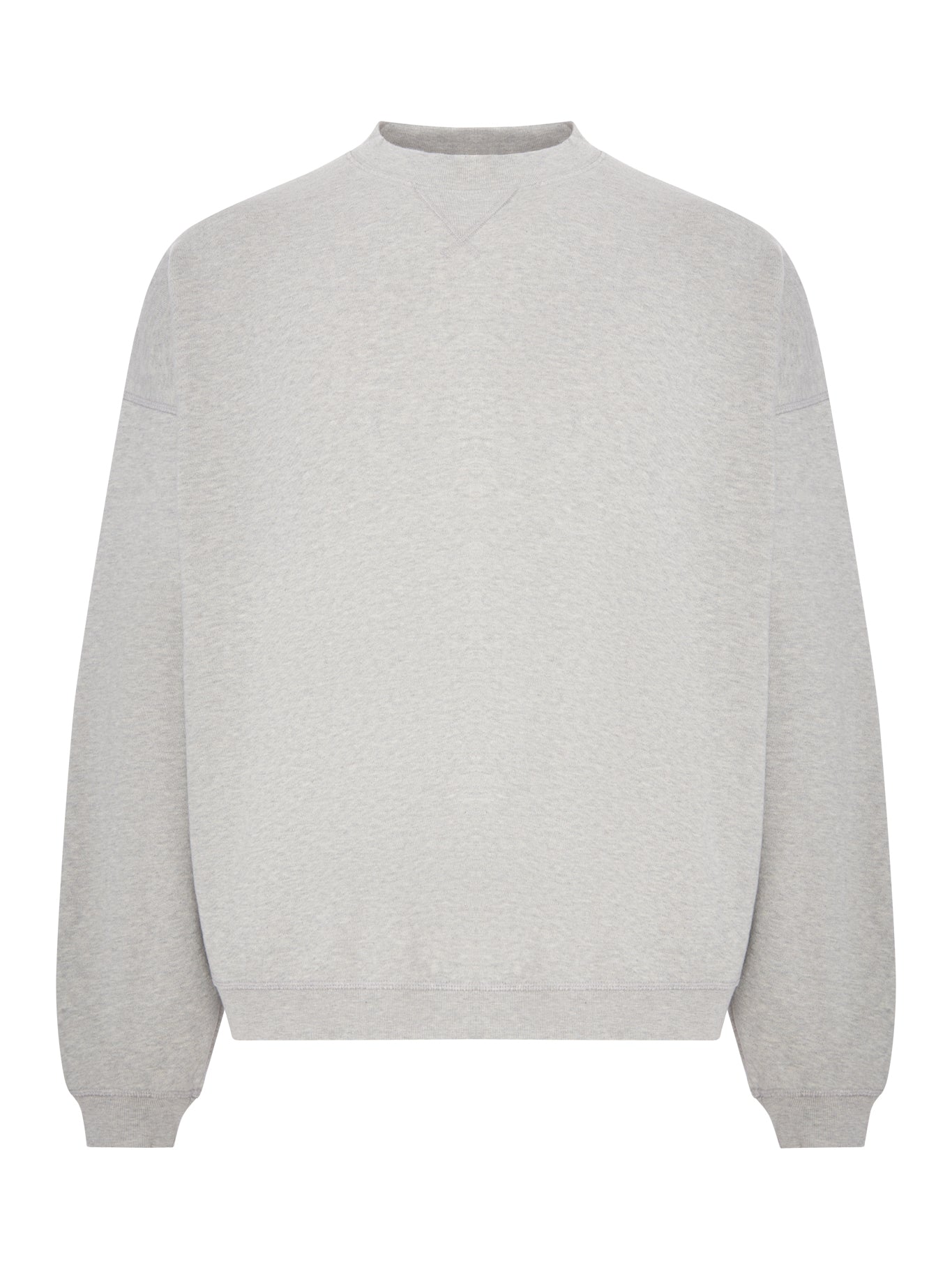 GREY MÉLANGE COTTON SWEATSHIRT WITH CONTRASTING LOGO