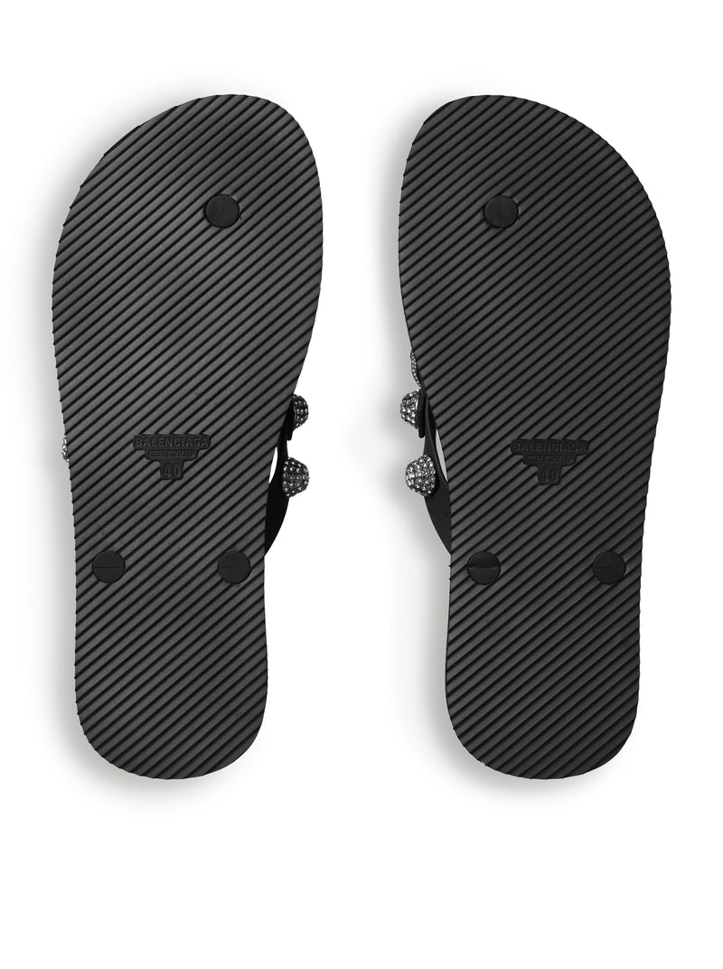 BLACK RUBBER FLIP-FLOPS SLIPPERS