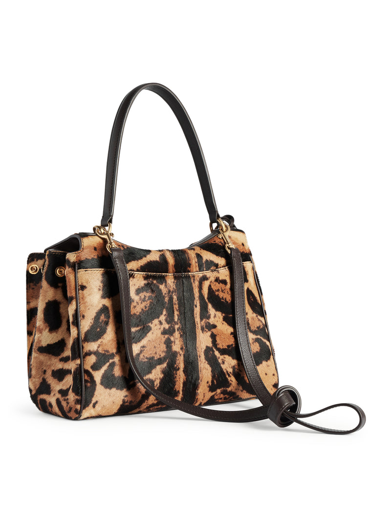 RODEO SMALL LEOPARD PRINT LEATHER HANDBAG