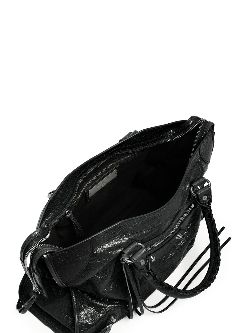 LE CITY MEDIUM BAG IN ARENA LAMBSKIN WITH POLISHED SILVER METAL DETAILS