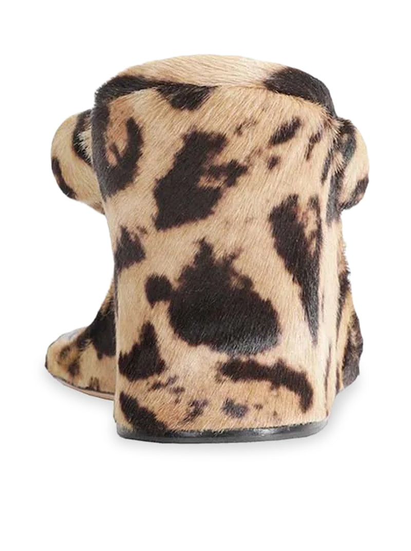 GAETA WEDGE THONG SANDAL IN OCELOT-PRINT CALF HAIR
