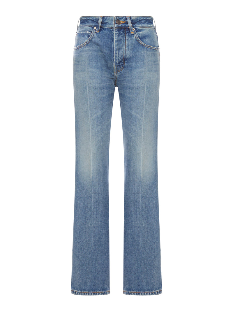 MEDIUM WASH DENIM FLARE JEANS