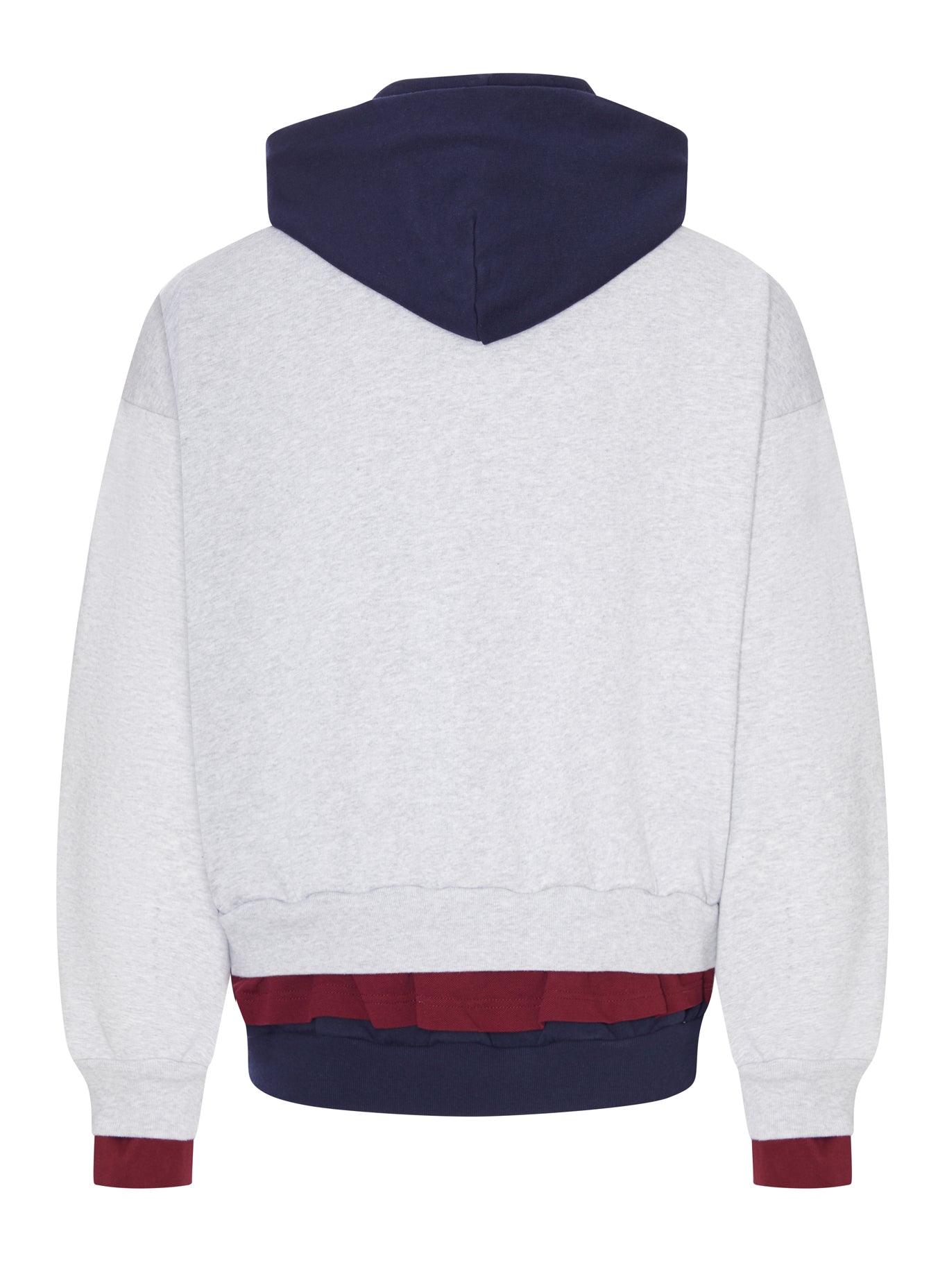 LAYERED DRY MOLLETON HOODIE WITH FRAYED LETTERING