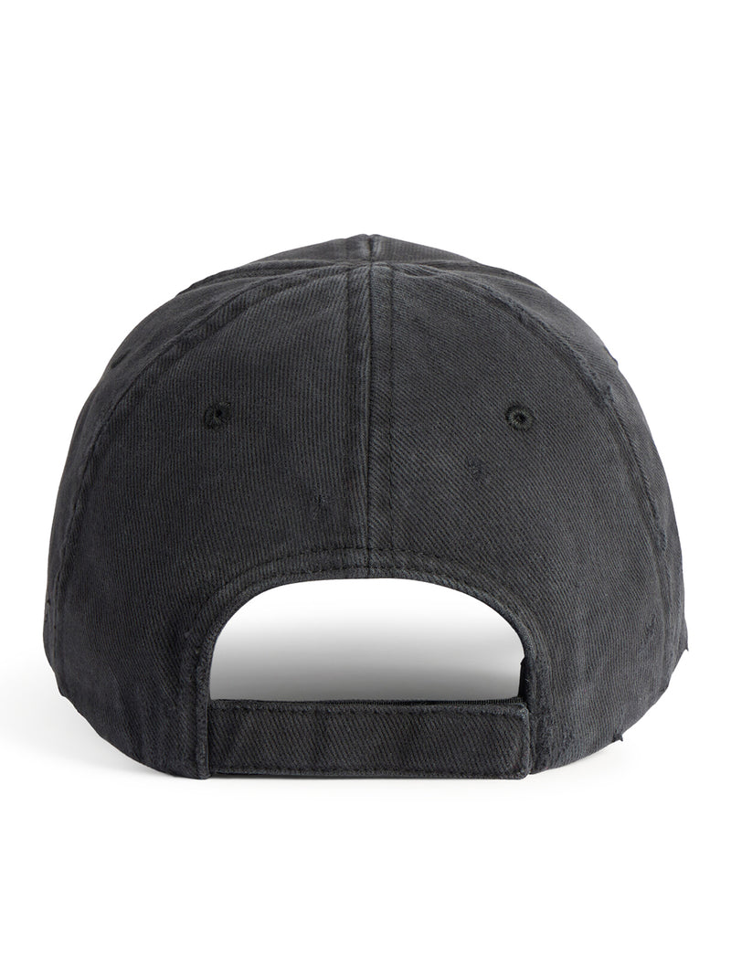 BLACK COTTON DRILL LOGO HAT