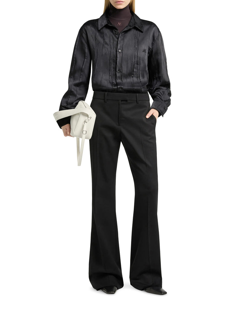 OVERSIZED SHIRT IN CRINKLED SATIN
