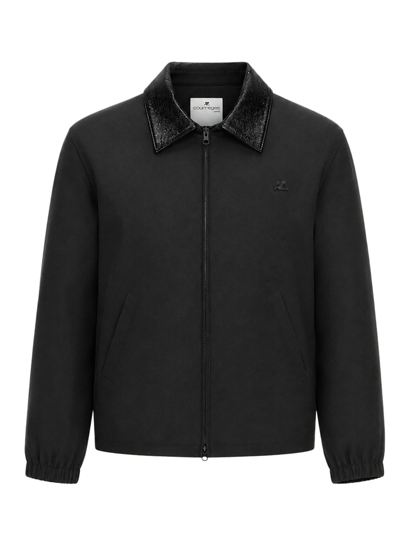BOMBER JACKET WITH VINYL COLLAR