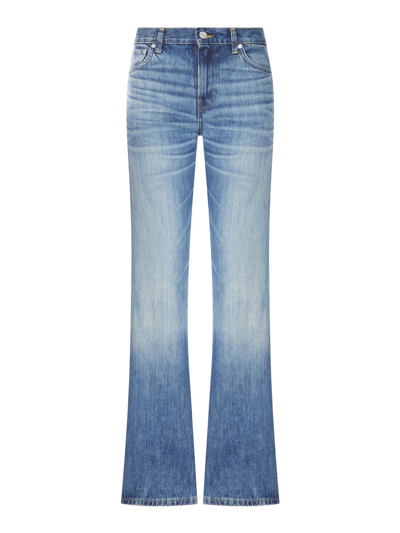 MEDIUM WASH DENIM FLARE JEANS