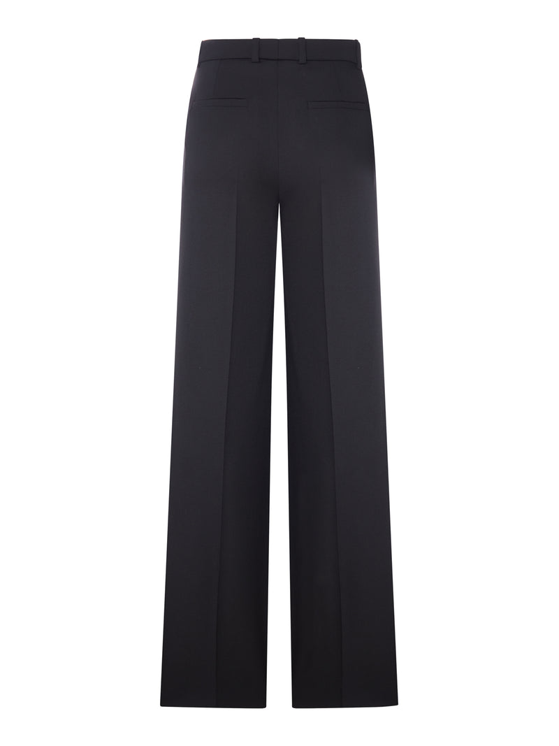 HIGH-RISE FLARED PANTS IN WOOL GRAIN DE POUDRE