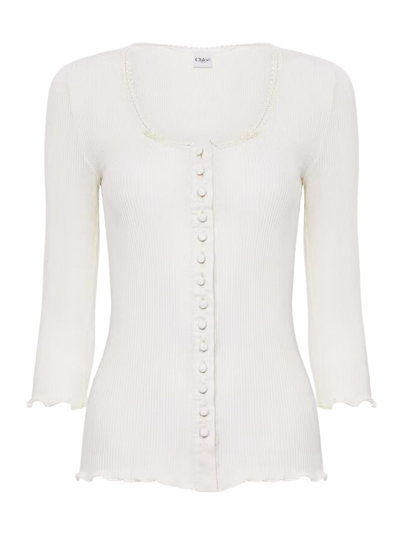 FITTED TOP IN COTTON AND SILK JERSEY
