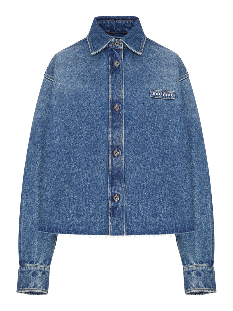 DENIM SHIRT WITH LOGO
