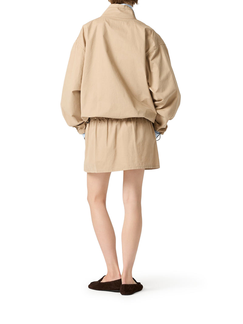 COTTON GABARDINE MINISKIRT WITH DRAWSTRING