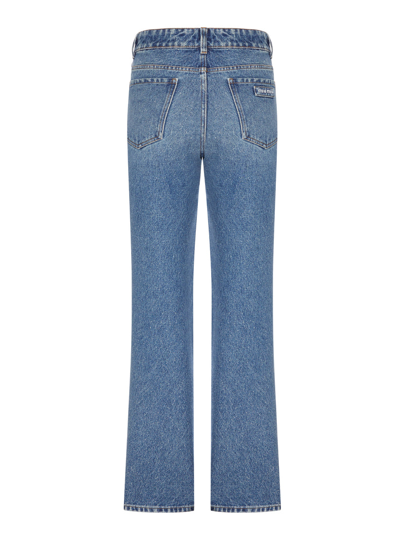 LIGHT WASH DENIM FLARE JEANS