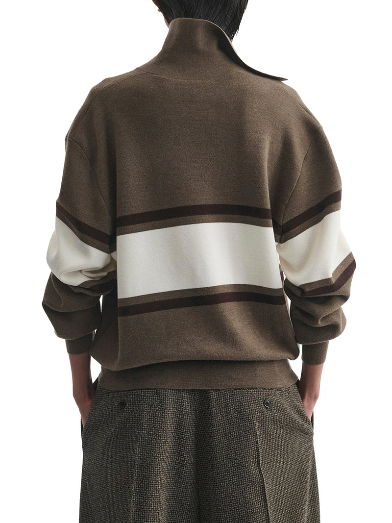 OPEN-COLLAR WOOL POLO SWEATER