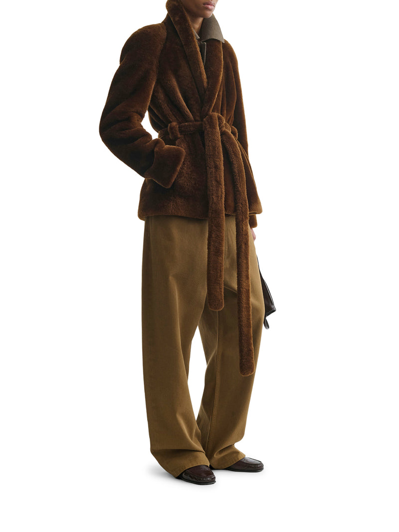 BELTED SHEARLING BLOUSON