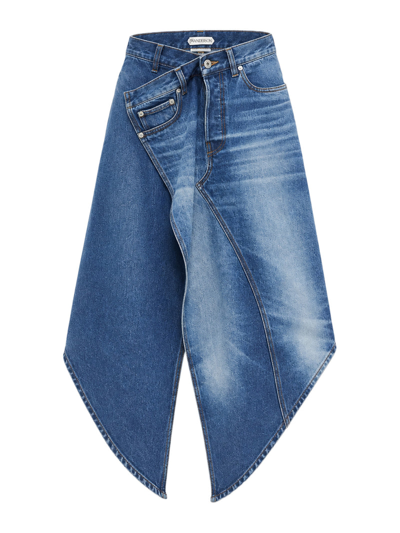 ASYMMETRIC SKIRT WITH A WRAP-STYLE FRONT OPENING
