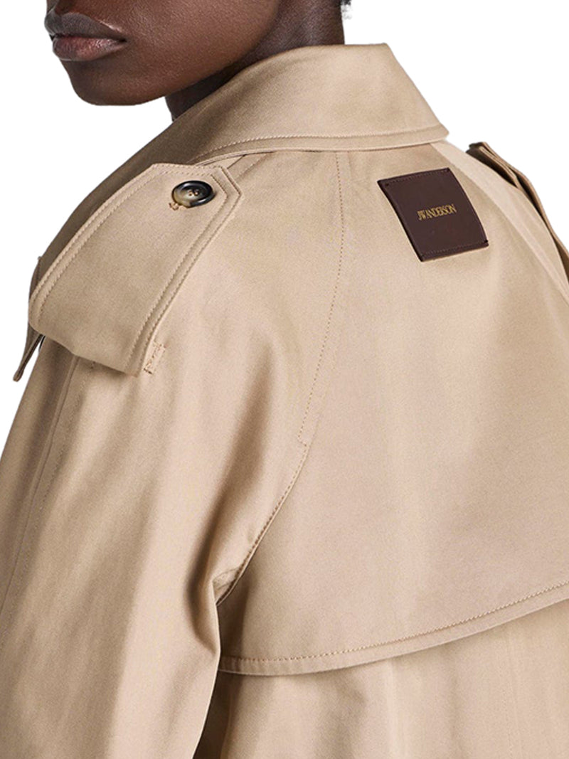 WOMENS CROPPED TRENCH IN BEIGE