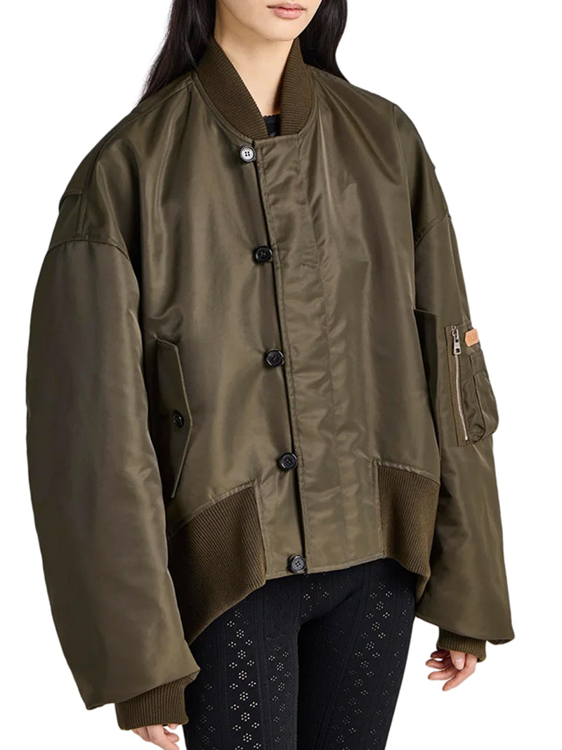 OVERSIZED TECHNICAL FABRIC BOMBER JACKET