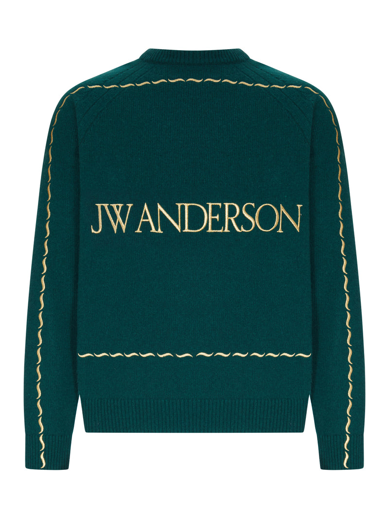 WOOL SWEATER WITH CONTRASTING LOGO