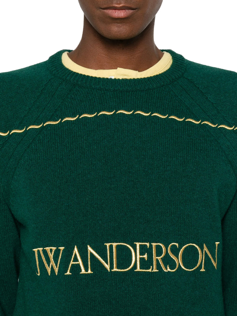 WOOL SWEATER WITH CONTRASTING LOGO