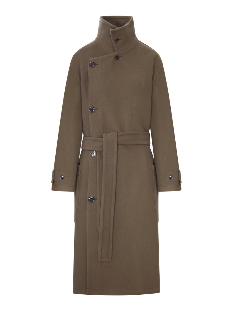 LONG WOOL COAT WITH BELT