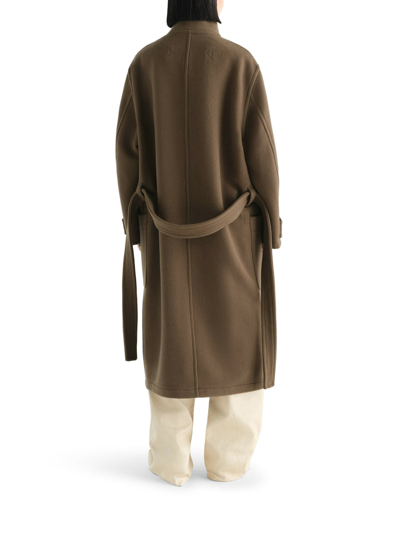 LONG WOOL COAT WITH BELT