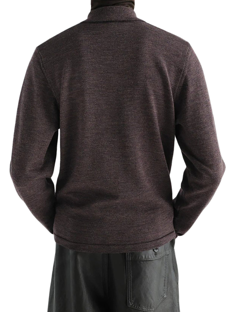 LONG-SLEEVED POLO SHIRT IN PREMIUM MOULINÉ MERINO WOOL