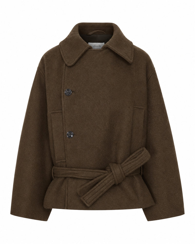 SHORT WOOL-BLEND JACKET WITH BELT