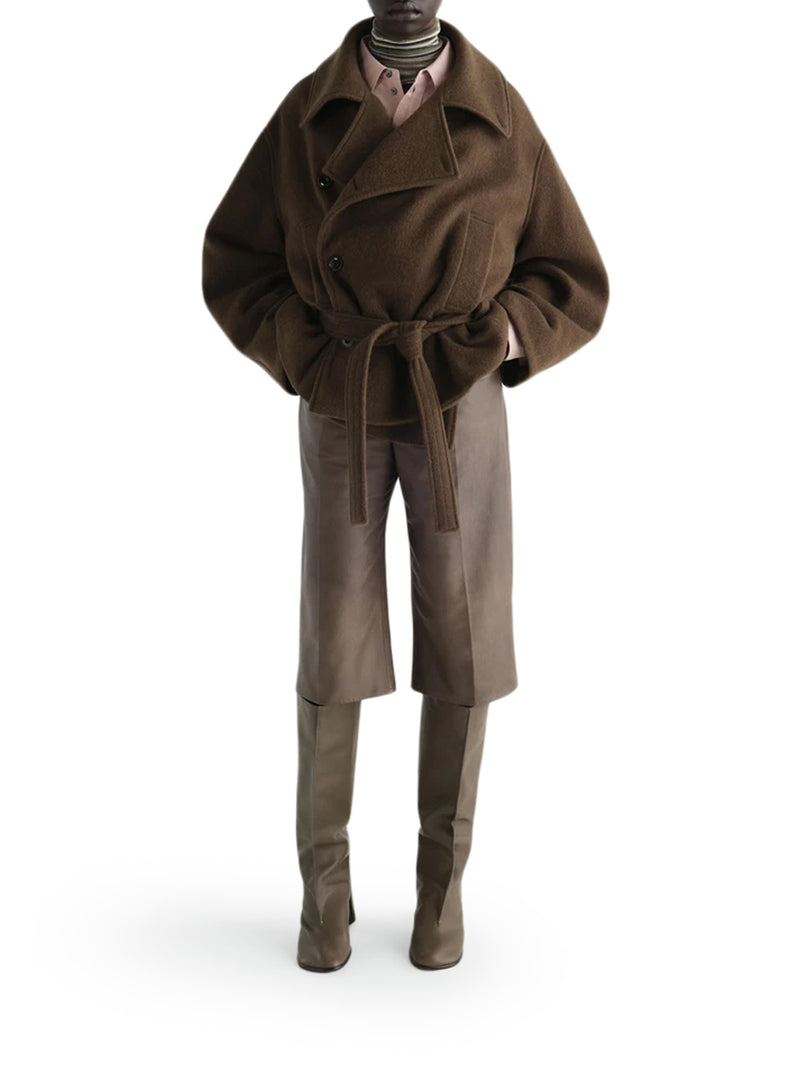 SHORT WOOL-BLEND JACKET WITH BELT