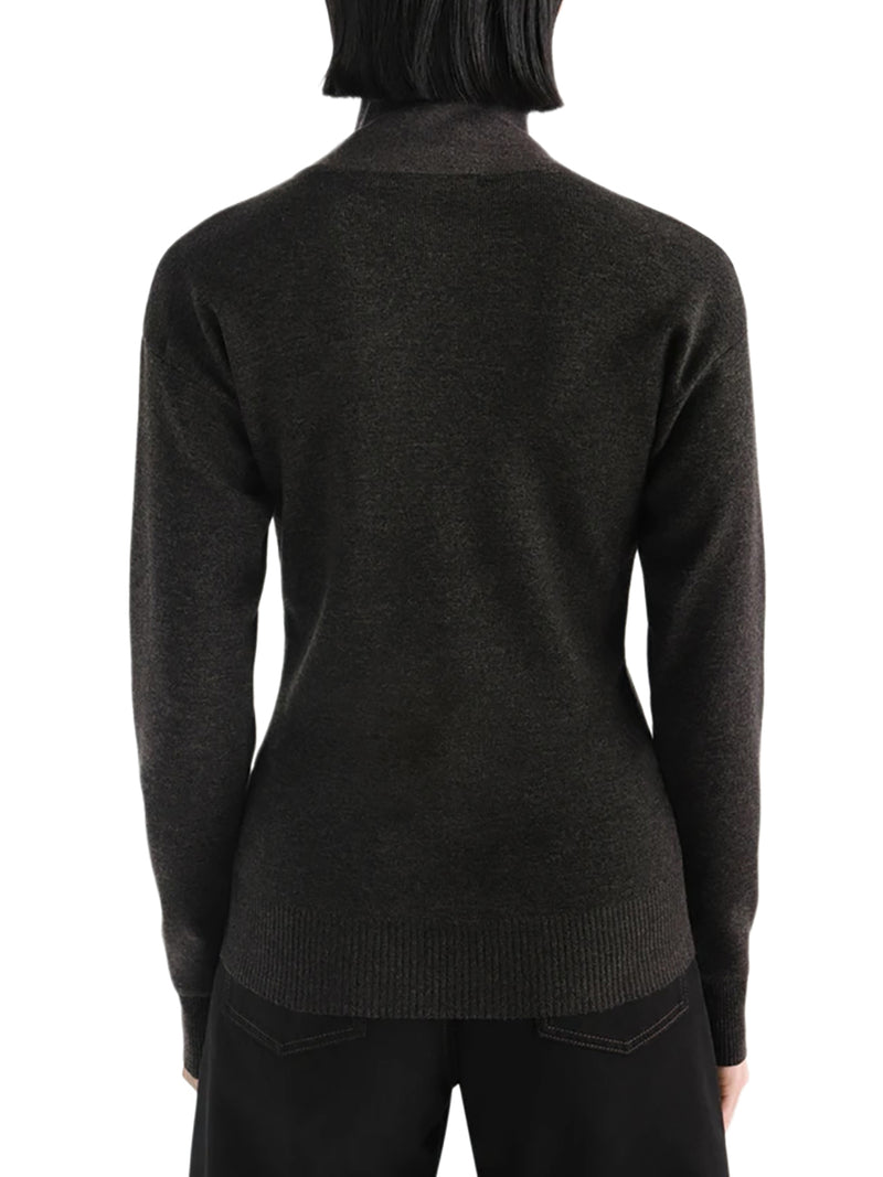 FINE WOOL BUTTON-FRONT CARDIGAN