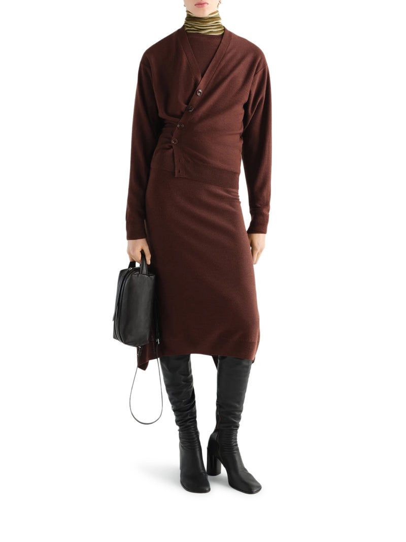 RELAXED TWISTED CARDIGAN IN MERINO BLEND
