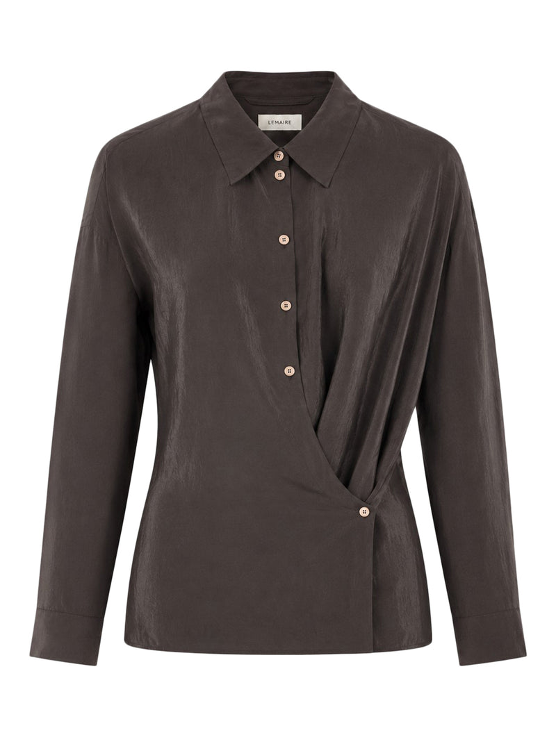 STRAIGHT COLLAR TWISTED SHIRT