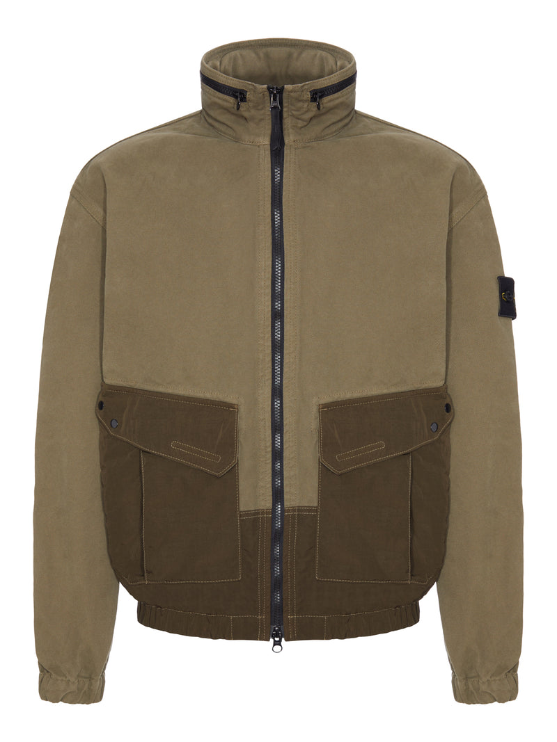 STONE ISLAND COTTON JACKET WITH BADGE