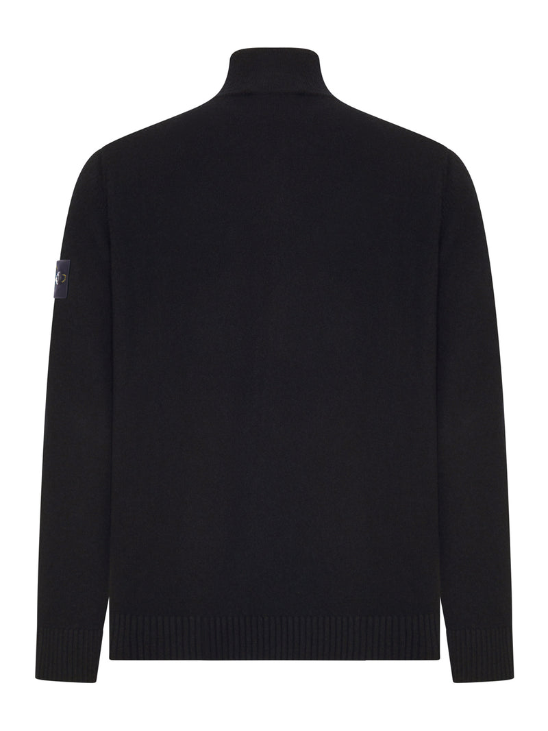 FULL ZIP WOOL SWEATER WITH HIGH NECK