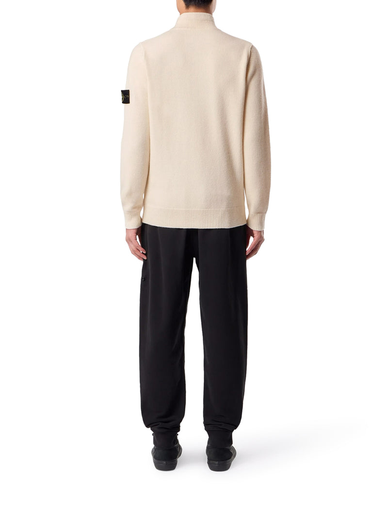 REGULAR FIT SWEATER WITH SHORT ZIP AND FAKE BUTTONS