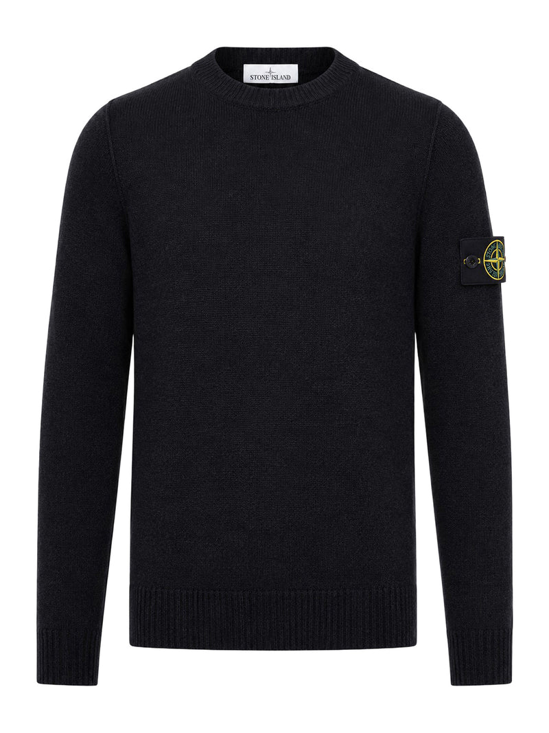 MELANGE EFFECT SWEATER WITH COMPASS LOGO