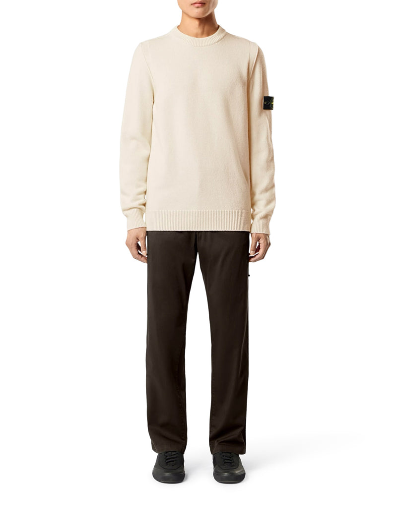 MELANGE EFFECT SWEATER WITH COMPASS LOGO