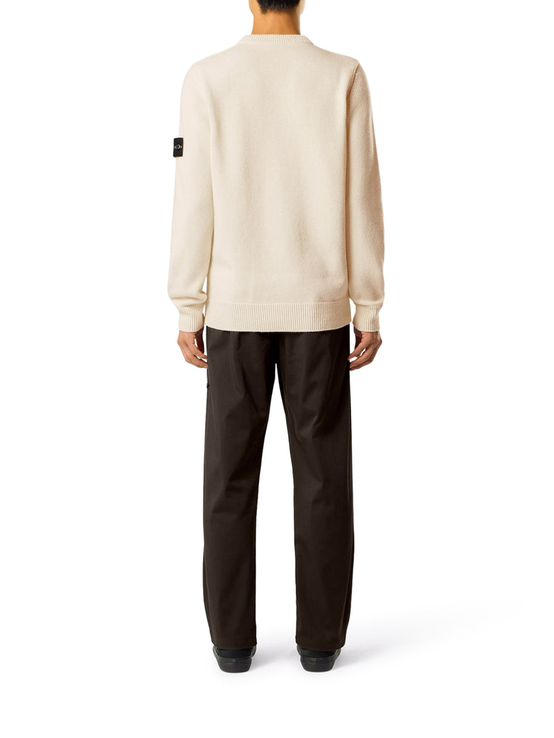 MELANGE EFFECT SWEATER WITH COMPASS LOGO