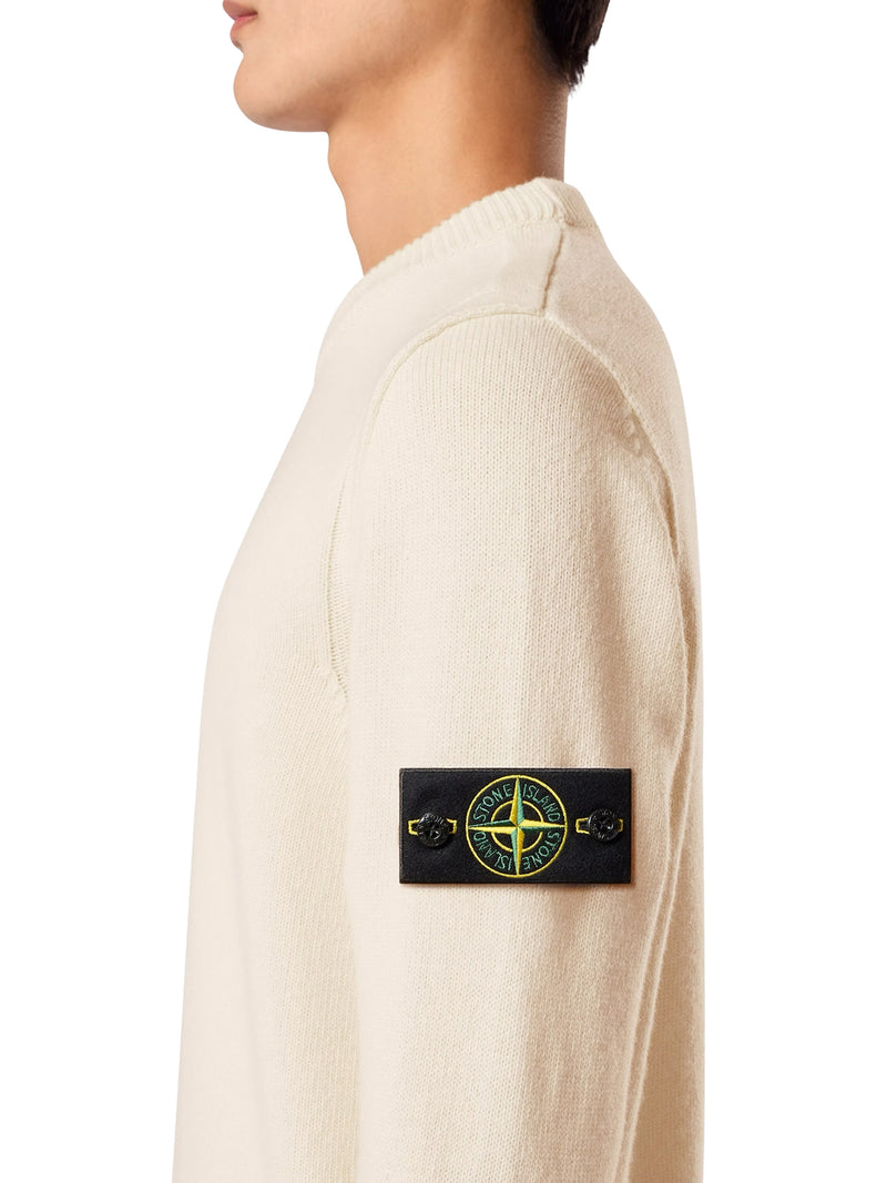MELANGE EFFECT SWEATER WITH COMPASS LOGO